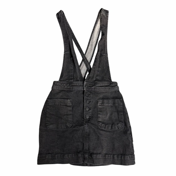 Free People Old School Love Denim Black Jumper Mini Dress Size 0 - Picture 2 of 9